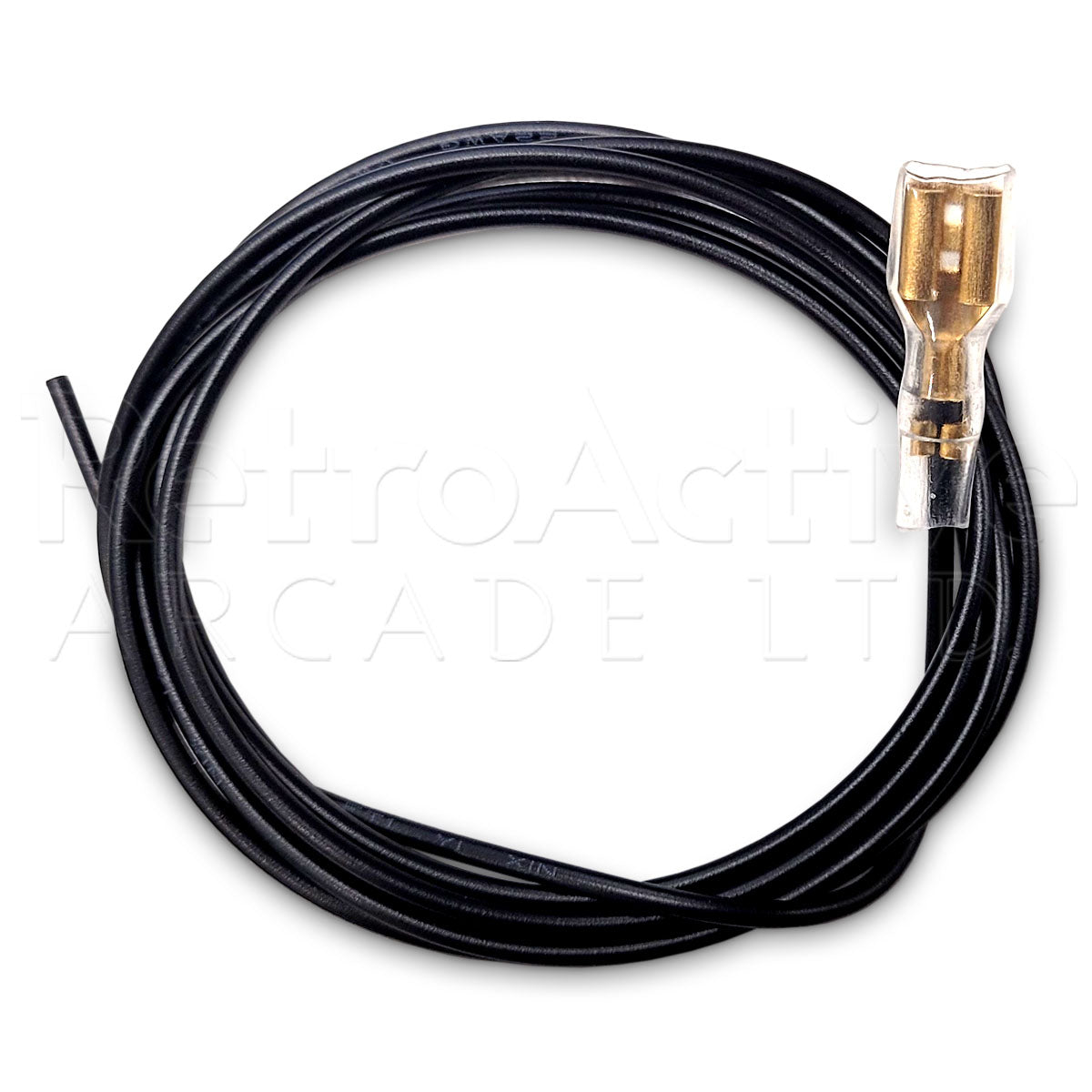 1 Meter Wire with .187" Connector - Black Wiring & Harnesses Universal - Retro Active Arcade