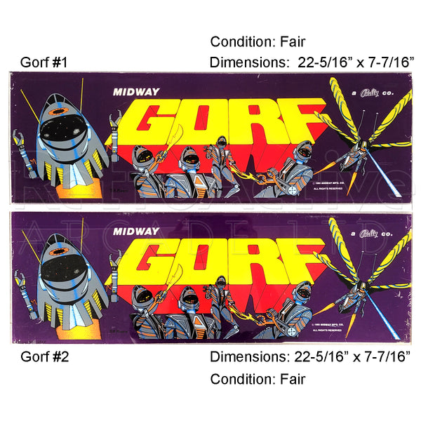Original Gorf Marquee | Midway Video Game Arcade Cabinet Accessories Retro Active Arcade - Retro Active Arcade