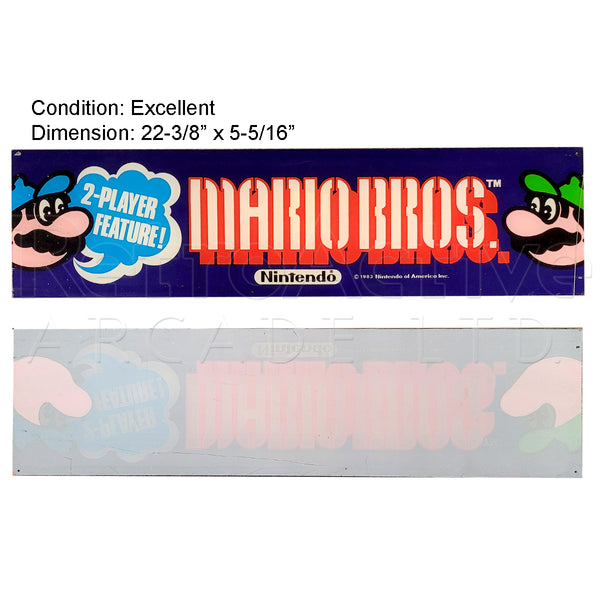 Original Mario Bros Marquee | Nintendo Video Game Arcade Cabinet Accessories Retro Active Arcade - Retro Active Arcade