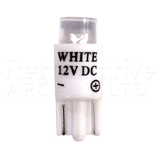 Super Bright +12V LED Lamps - White Pushbuttons Universal - Retro Active Arcade