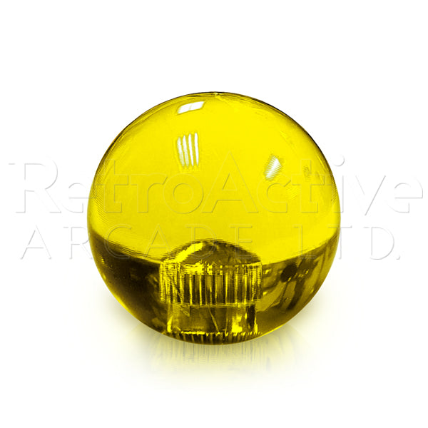 35mm Translucent Ball Top - Yellow Joysticks Universal - Retro Active Arcade