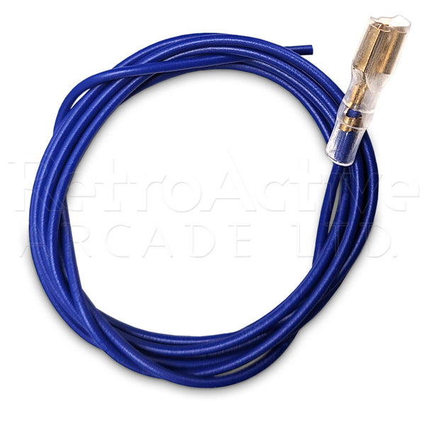 1 Meter Wire with .187" Connector - Blue Wiring & Harnesses Universal - Retro Active Arcade