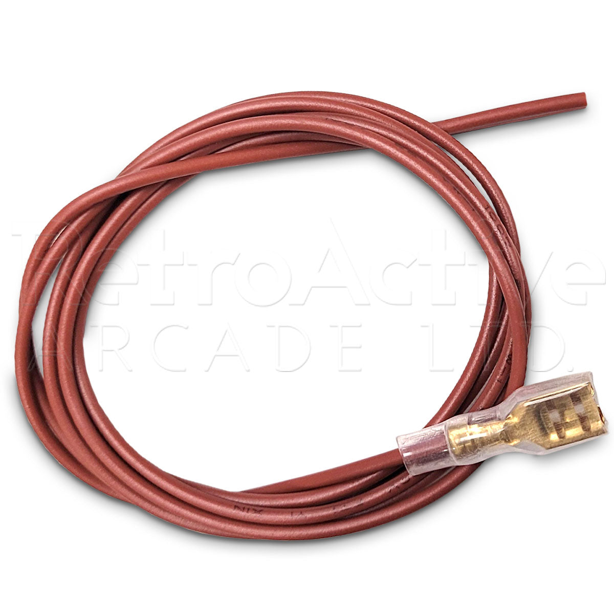 1 Meter Wire with .110" Connector - Brown Wiring & Harnesses Universal - Retro Active Arcade