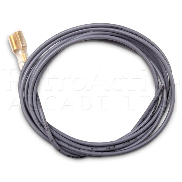1 Meter Wire with .187" Connector - Gray Wiring & Harnesses Universal - Retro Active Arcade