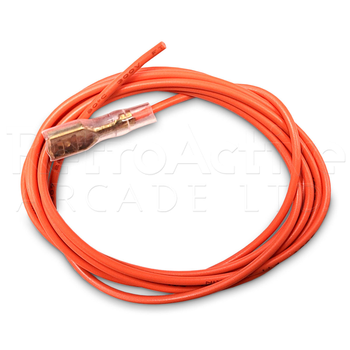 1 Meter Wire with .187" Connector - Orange Wiring & Harnesses Universal - Retro Active Arcade