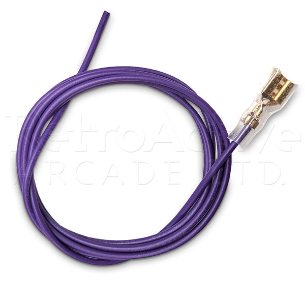 1 Meter Wire with .110" Connector - Purple Wiring & Harnesses Universal - Retro Active Arcade