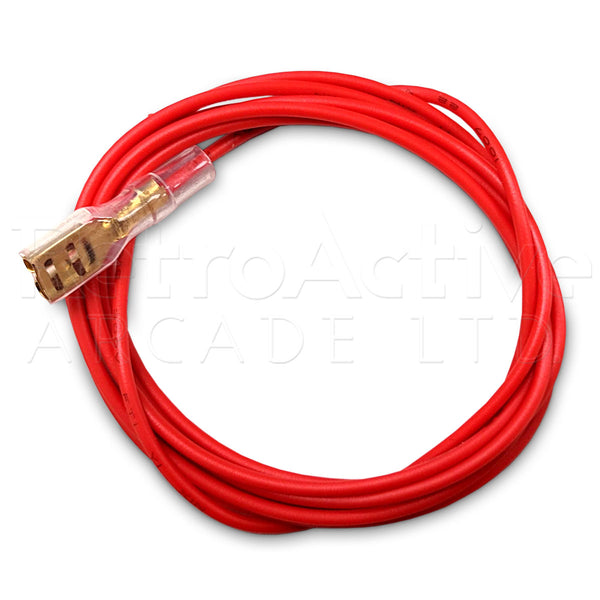 1 Meter Wire with .187" Connector - Red Wiring & Harnesses Universal - Retro Active Arcade