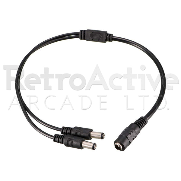 DC Power Female to Male 2 Way Cable Splitter Power Solutions Universal - Retro Active Arcade