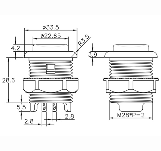 Concave Fusion Buttons 28mm - Purple Pushbuttons Universal - Retro Active Arcade