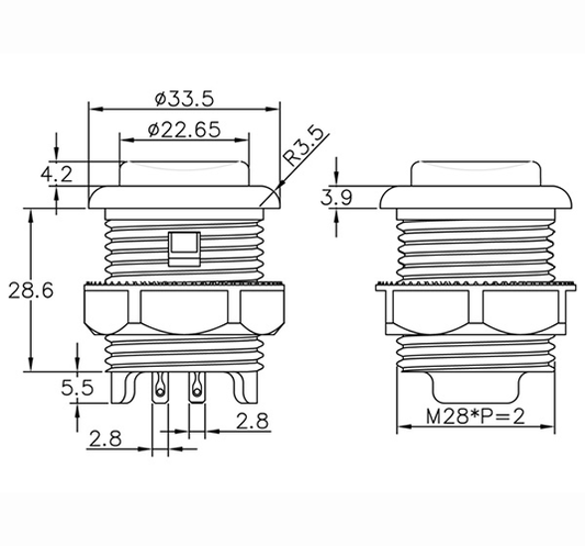 Concave Fusion Buttons 28mm - Purple Pushbuttons Universal - Retro Active Arcade
