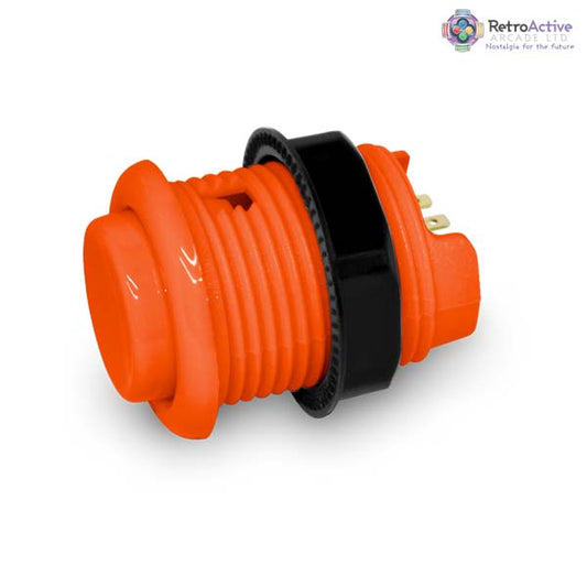 Concave Fusion Buttons 28mm - Orange Pushbuttons Universal - Retro Active Arcade