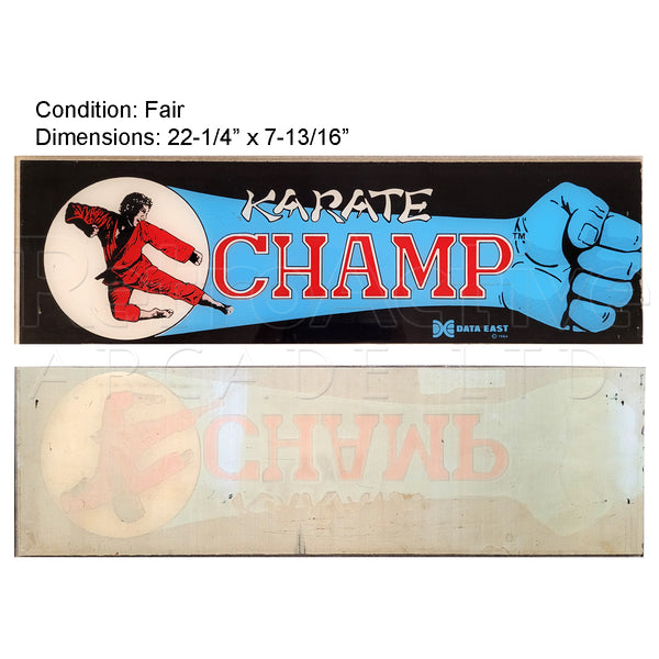 Original Karate Champ Marquee | Data East Video Game Arcade Cabinet Accessories Retro Active Arcade - Retro Active Arcade