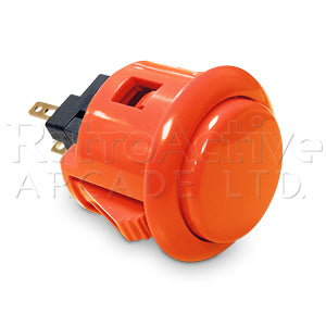 Sanwa OBSF 24mm (OEM) - Orange Pushbuttons Sanwa Denshi - Retro Active Arcade